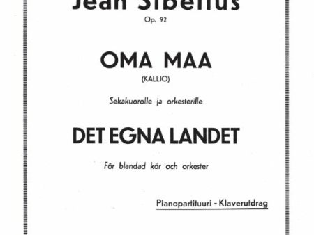 Oma maa   Det egna landet (My Own Land) op 92 - Mixed choir orchestra Discount